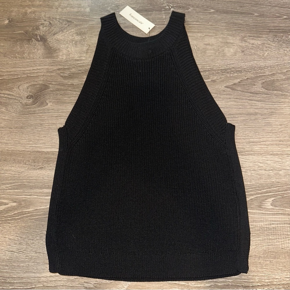 Francesca's Collections Black Ribbed Sweater